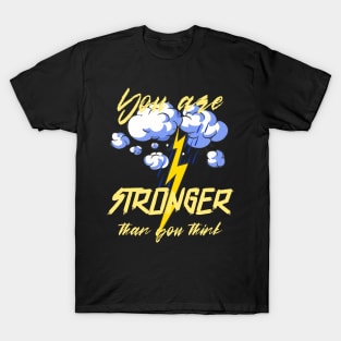 Design with Lightning Illustration T-Shirt